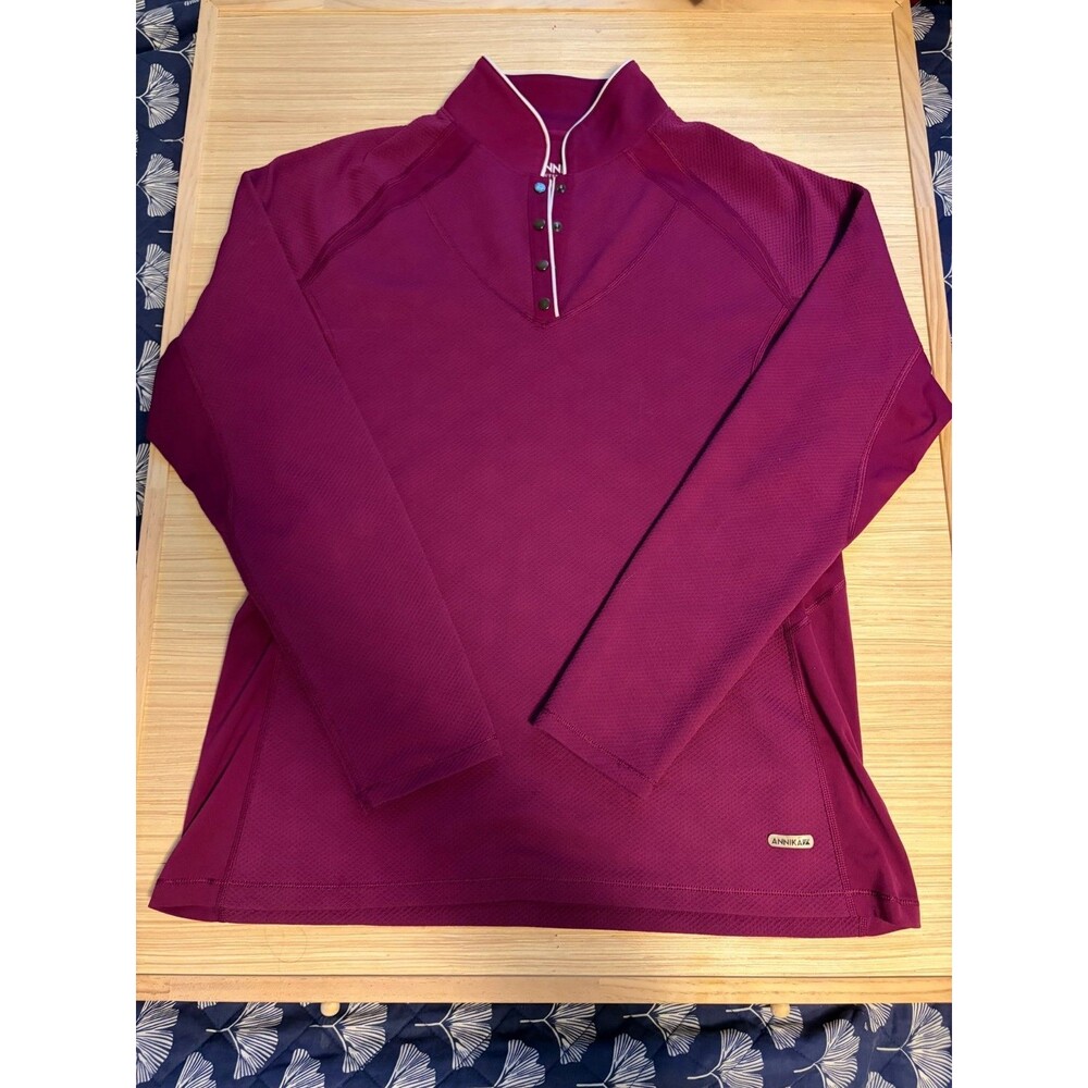 ANNIKA Cutter & Buck XL Magenta Snap Neck Golf Pullover Top